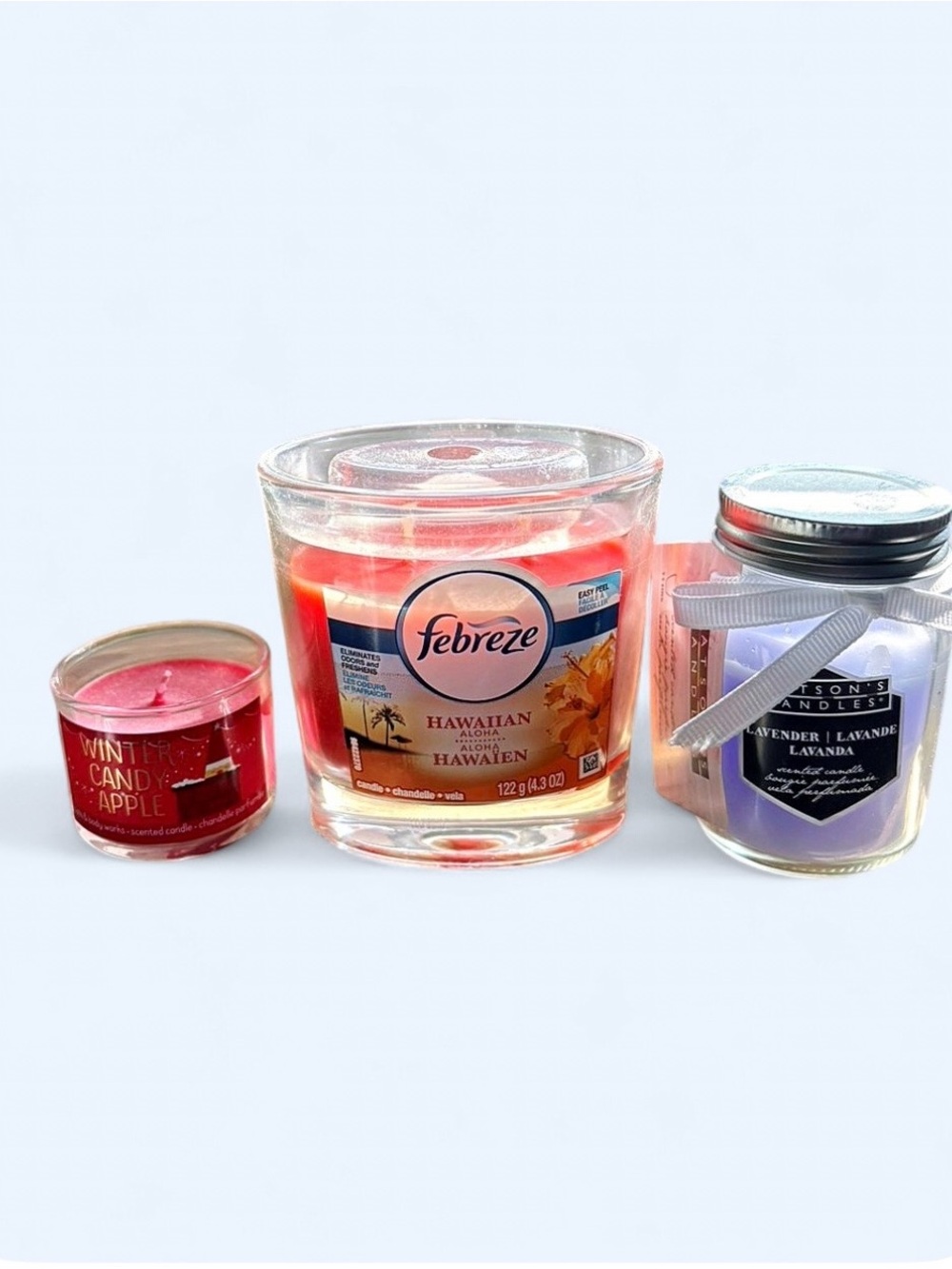 Bath and body works, Febreze Hawaiian and lavender candle bundle